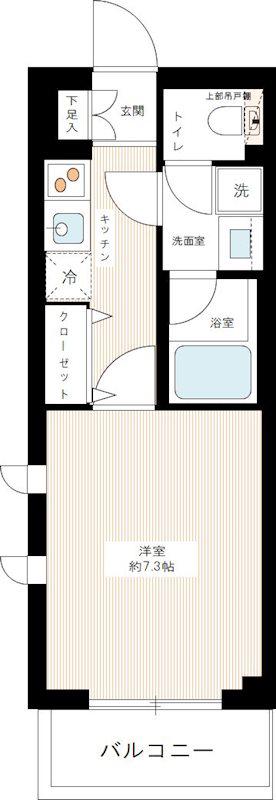 ARCOBALENO OSHIAGE イースト(1K/5階)の間取り写真