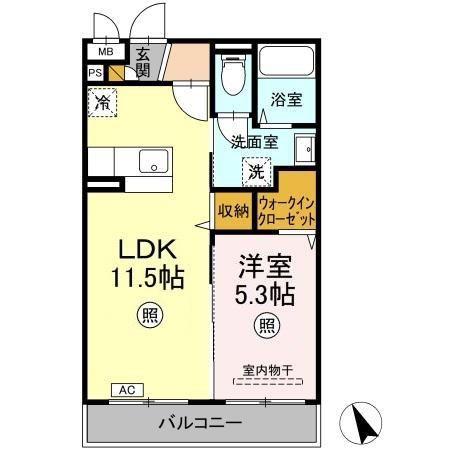 アーバニズム小美玉レジデンス(1LDK/3階)の間取り写真