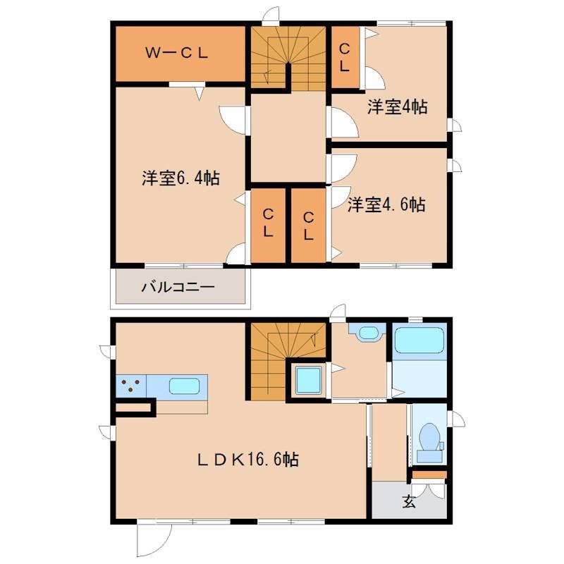 ハッピーヴィレッジ(3LDK/1階)の間取り写真