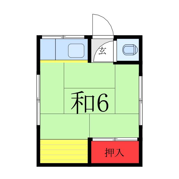 藤荘(ワンルーム/2階)の間取り写真