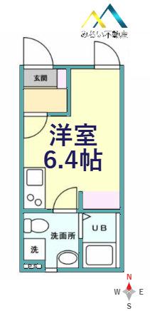 ヒルズ妙蓮寺(ワンルーム/2階)の間取り写真