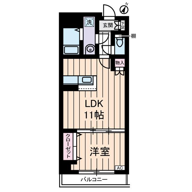 YAYOI COURT(1LDK/4階)の間取り写真