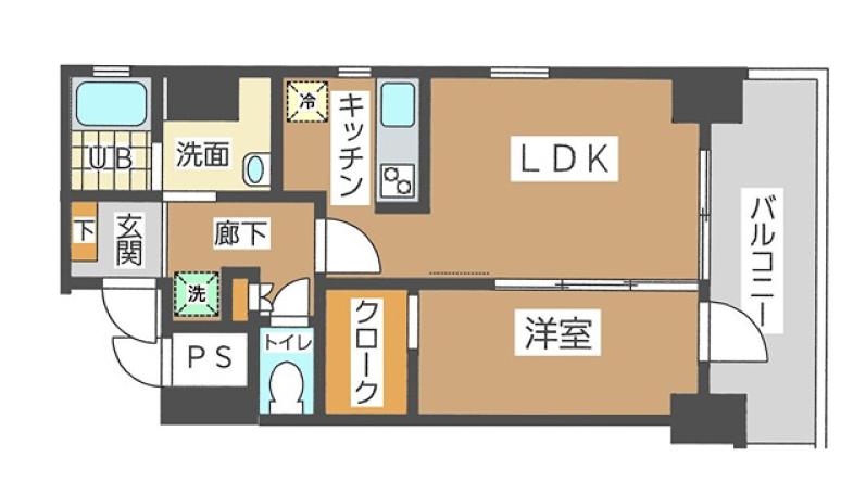FLEUR GYOEN(1LDK/8階)の間取り写真