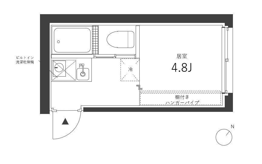 SA1115 サウス(ワンルーム/3階)の間取り写真