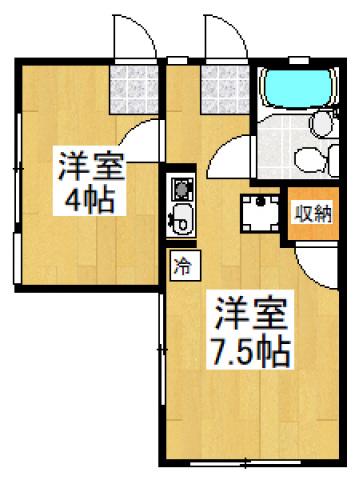 STATING POINT前沢(1DK/2階)の間取り写真