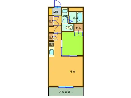 高砂ハイツ上柴西(1LDK/1階)の間取り写真
