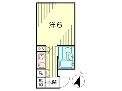 K-FLAT(ワンルーム/2階)の間取り写真