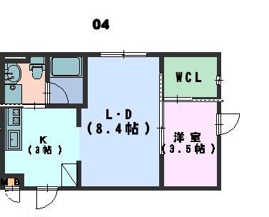 本山カルテットハウス(1LDK/1階)の間取り写真
