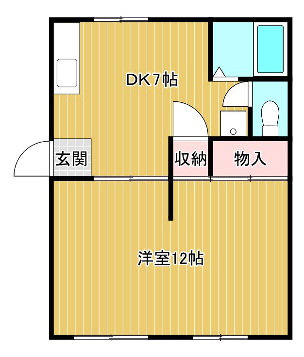 サンセットハウス(1DK/1階)の間取り写真