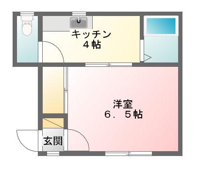 フレグランス1223(1K/1階)の間取り写真