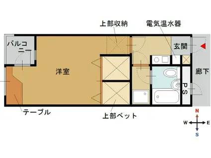 ガーデンハウスBLUE(1K/3階)の間取り写真