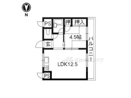 フラットピア(1LDK/2階)の間取り写真