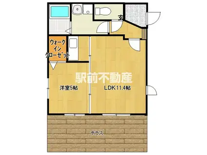 RIVER SISTER(1LDK/1階)の間取り写真