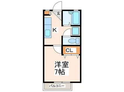 リーベストイノウエ(1K/2階)の間取り写真