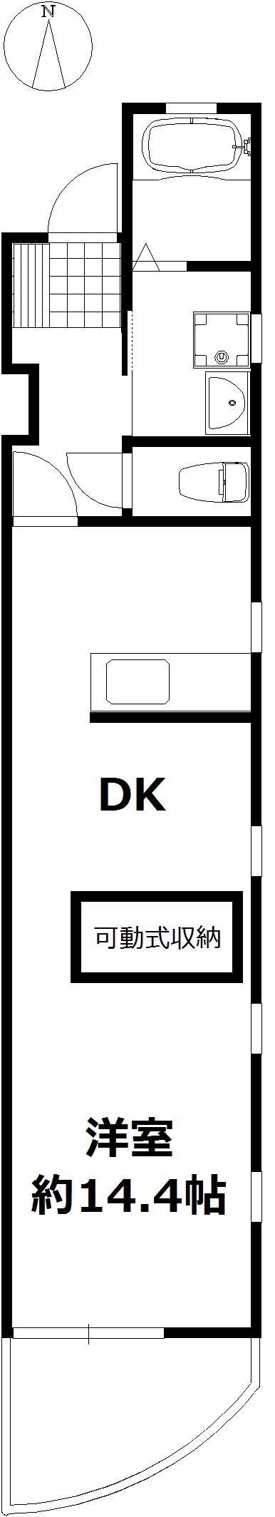 公園通パティオ(1DK/1階)の間取り写真
