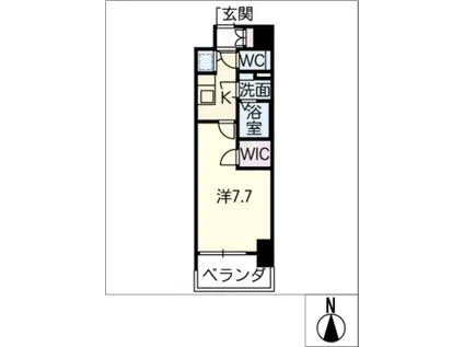 プレサンス新栄町ギャラント(1K/14階)の間取り写真