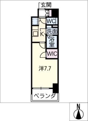 プレサンス新栄町ギャラント(1K/14階)の間取り写真