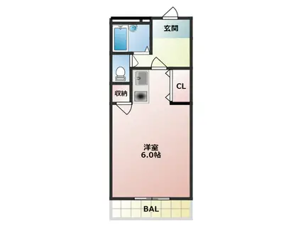 スタンドアップ藤井寺(1K/3階)の間取り写真