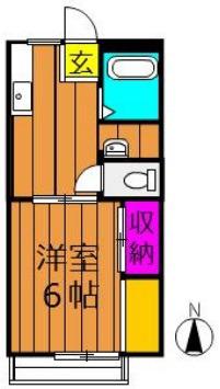 アンダンテ福井B棟(1K/1階)の間取り写真