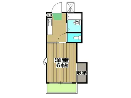 コスモ桂(1K/2階)の間取り写真