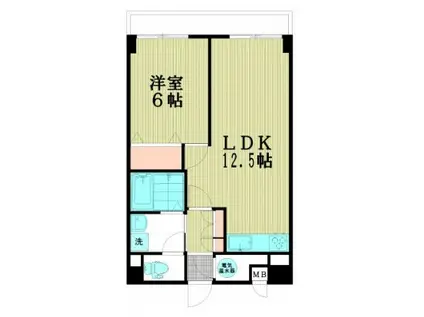 西蒲田ファミリーマンション(1LDK/1階)の間取り写真