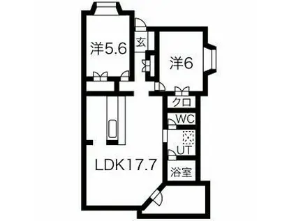 飯島コーポ8号棟(2LDK/2階)の間取り写真
