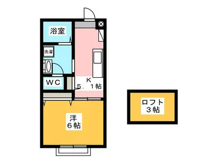 エスペランス・ハイロード(1K/1階)の間取り写真