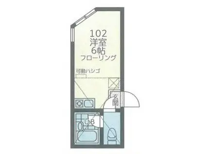 ユナイト富士見BELL EPOCH(1K/1階)の間取り写真