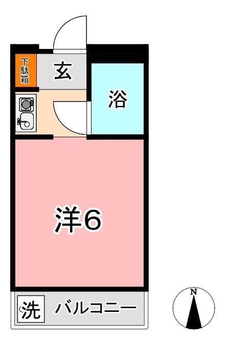 サンピア倉敷(ワンルーム/3階)の間取り写真