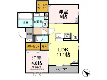D-ROOM泉崎II(2LDK/3階)の間取り写真
