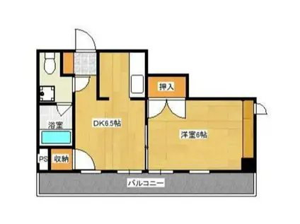 サンビル(1DK/2階)の間取り写真