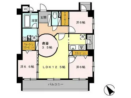 パルミラ東町(3LDK/7階)の間取り写真