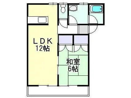 フラワーコーポ(1LDK/2階)の間取り写真