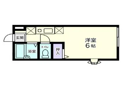 ＪＲ京浜東北線 与野駅 徒歩11分 2階建 築33年(ワンルーム/2階)の間取り写真