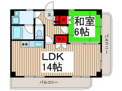 岩井堂マンション(1LDK/2階)の間取り写真