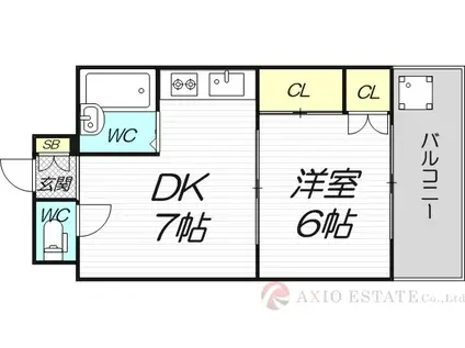 協和ハイツ1号館(1DK/3階)の間取り写真