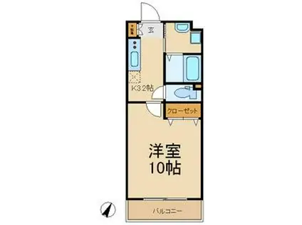 アビタシオン・シャーム(1K/1階)の間取り写真