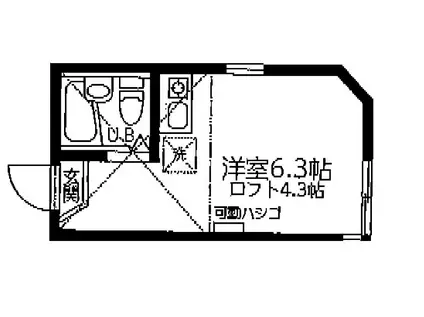 ユナイト汐入アンドレス(ワンルーム/1階)の間取り写真