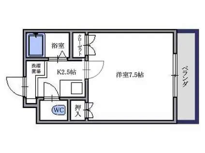 WH西念(1K/3階)の間取り写真