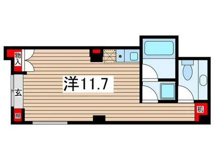 マリーナ・タカケンビルNO.6(ワンルーム/1階)の間取り写真