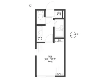 エルピス(1K/1階)の間取り写真