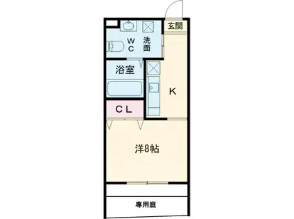 セレーノはびきの(1K/1階)の間取り写真