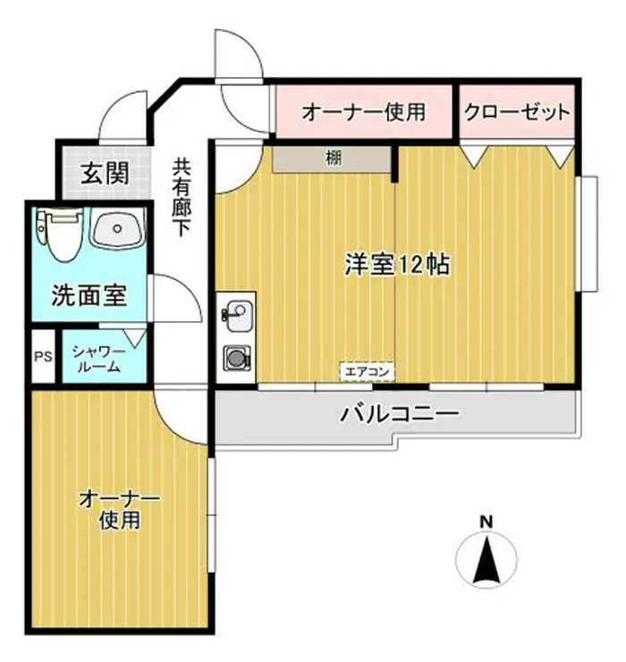 フラット百合ヶ丘 4階階 間取り