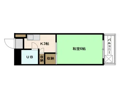 第三落海ビル(1K/4階)の間取り写真