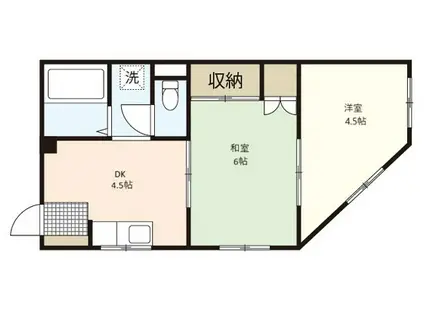 グレージュビル(2DK/4階)の間取り写真