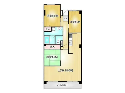 泉サンハイツ(3LDK/5階)の間取り写真