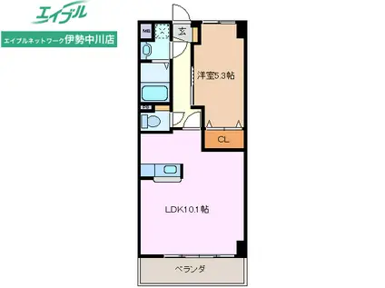 アーバンヒルズ城山(1LDK/7階)の間取り写真