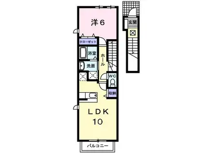 メゾンドフォルテA(1LDK/2階)の間取り写真