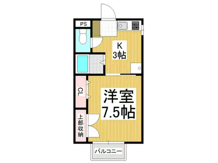 アーバンハイムM(1K/2階)の間取り写真