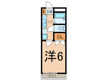 ヴィエント高輪(1K/1階)の間取り写真